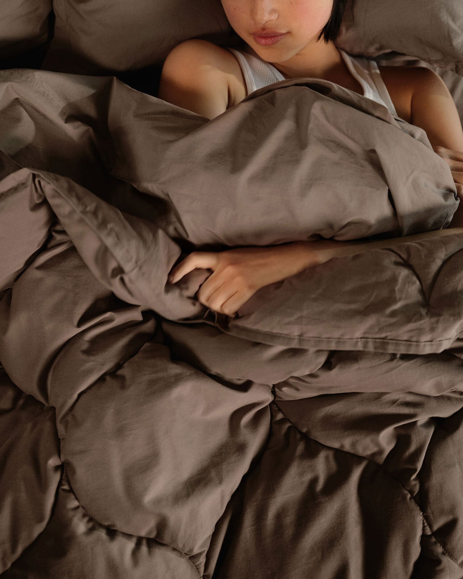 Cotton Drift Comforter (Warm Grey)