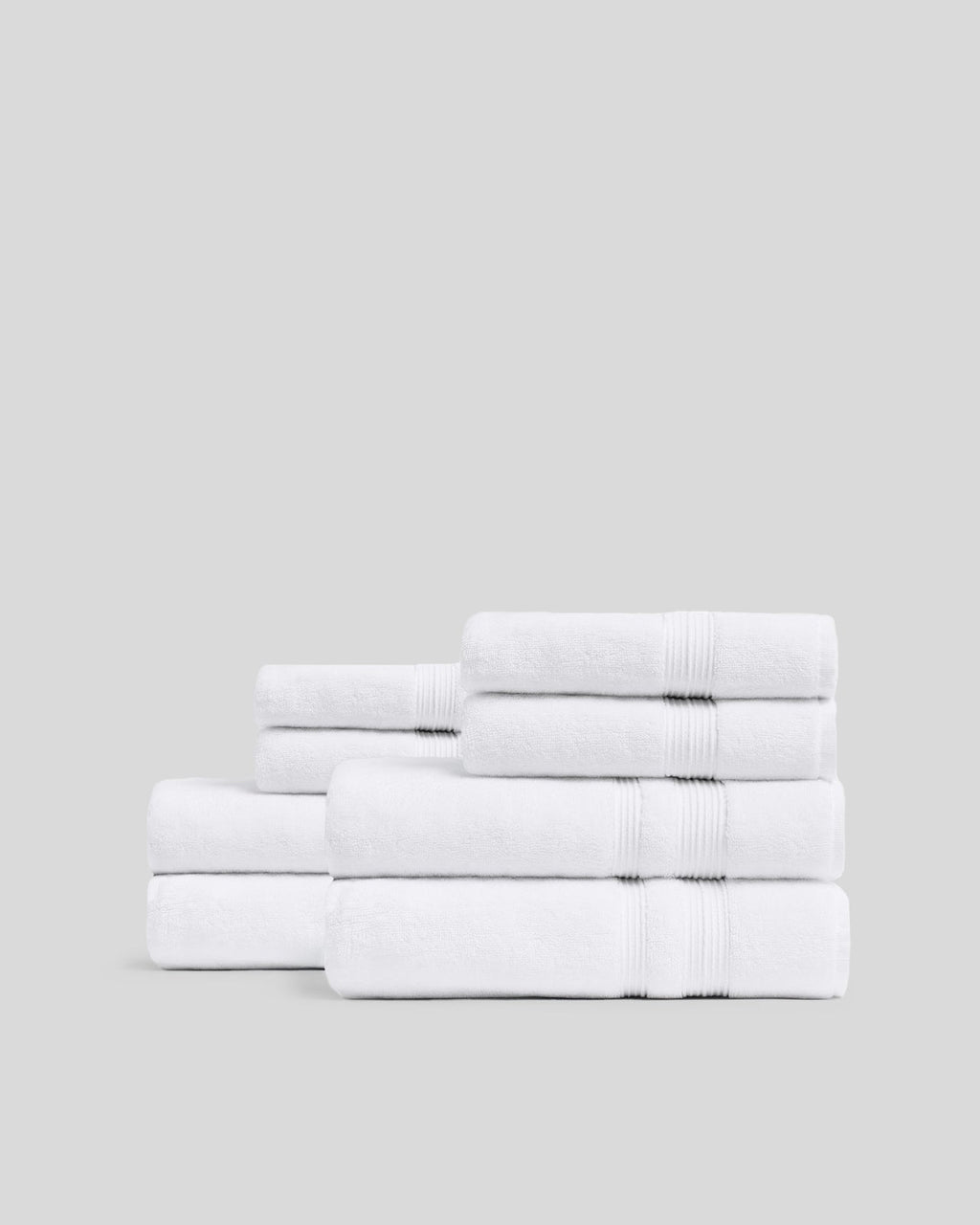 4+4 Classic Turkish Cotton Bath Bundle - White
