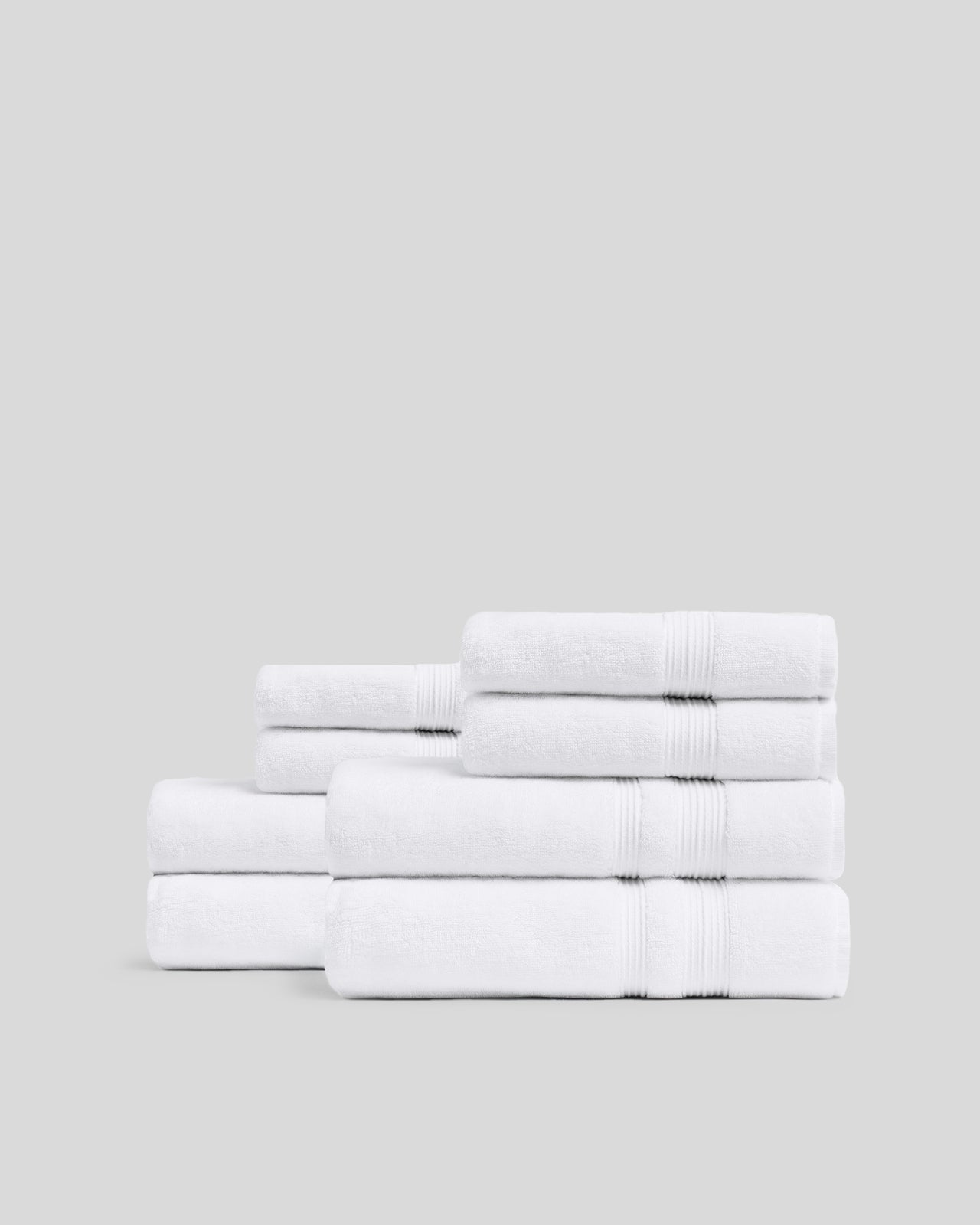 4+4 Classic Turkish Cotton Bath Bundle - White