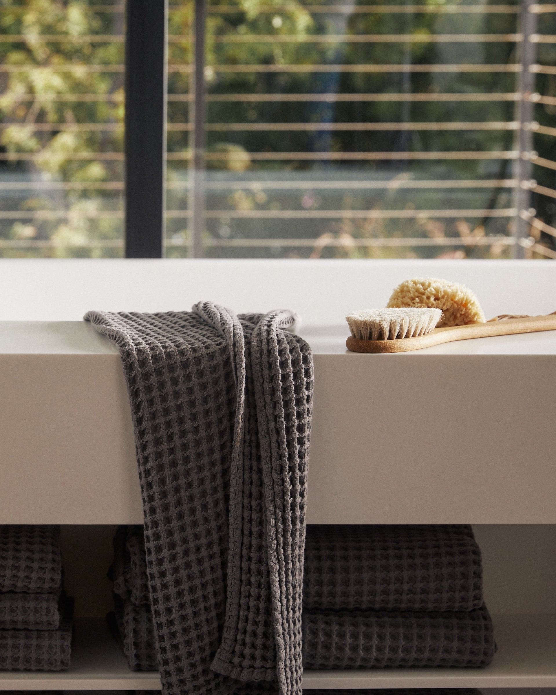 4+4 Waffle Bath Bundle - Charcoal