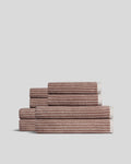 4+4 Pinstripe Bath Bundle - Adobe and Alabaster