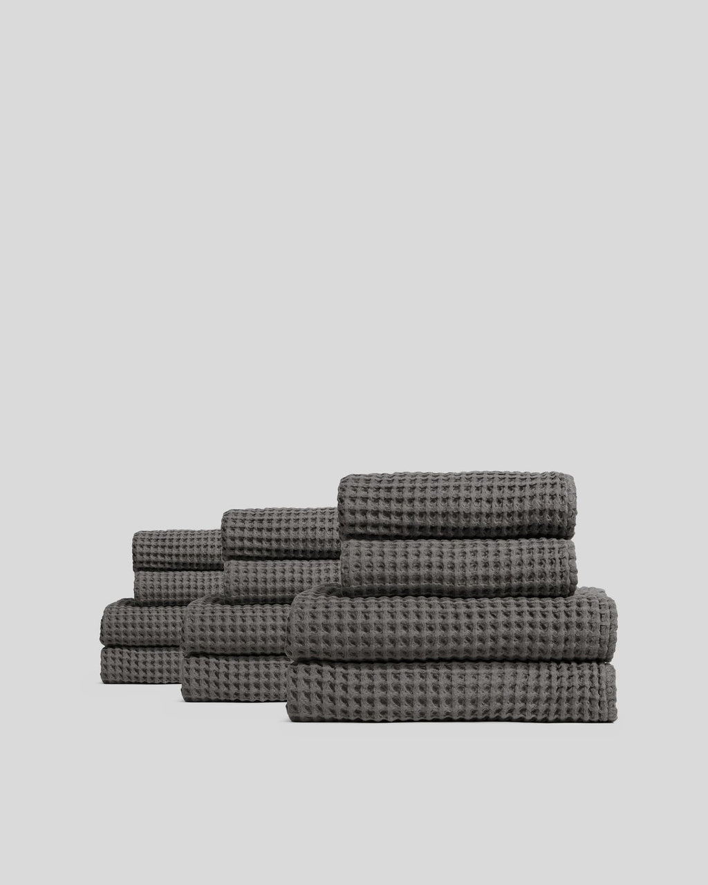 6+6 Waffle Bath Bundle - Charcoal