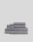 6+6 Pinstripe Bath Bundle -Pebble and Dove