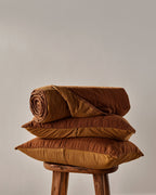 Linen Box Quilted Sham Set (Tobacco)