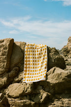 8x Capri Check Towel Bundle - Marigold with Natural