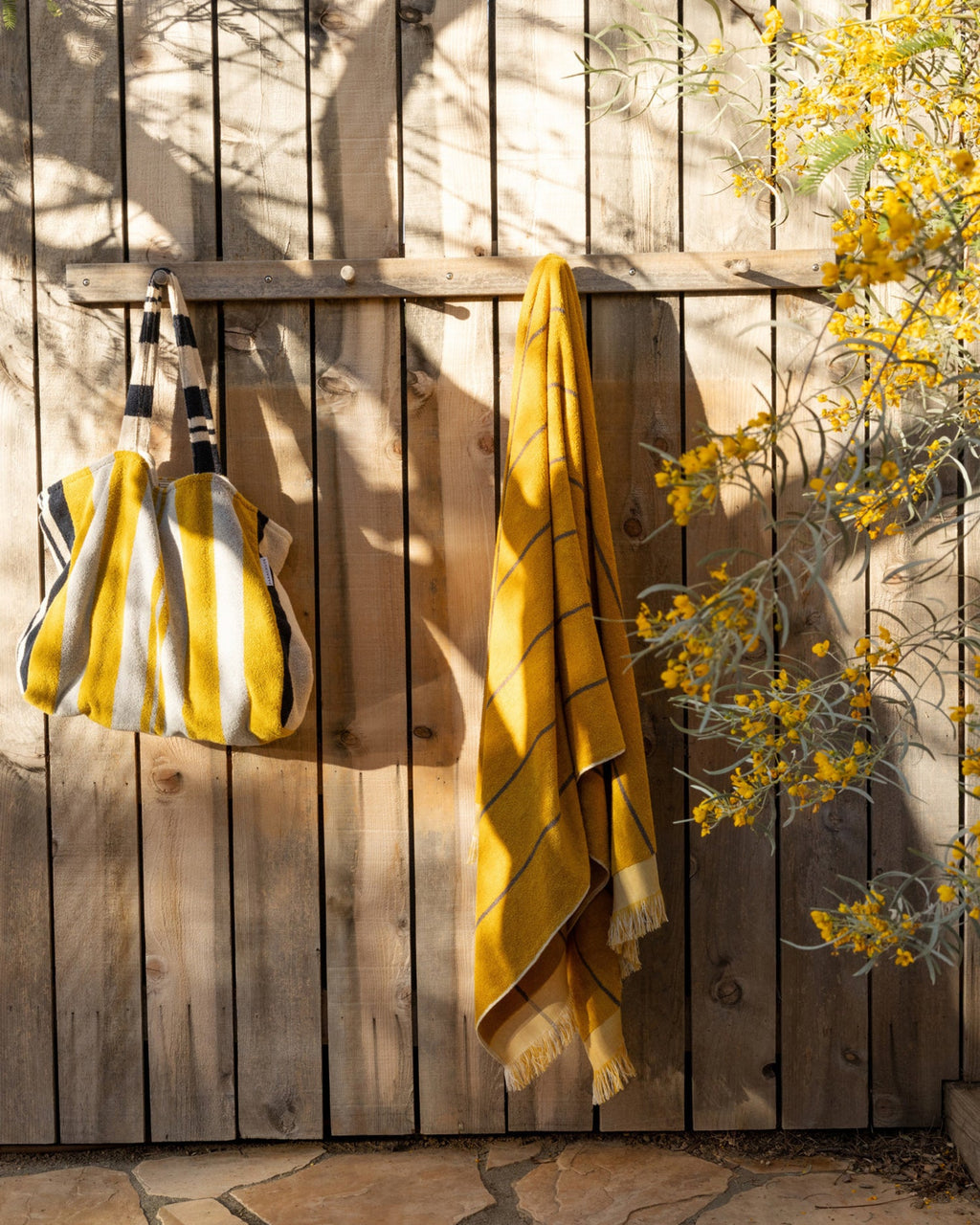 Bayside Beach Towel (Marigold with Warm Grey)