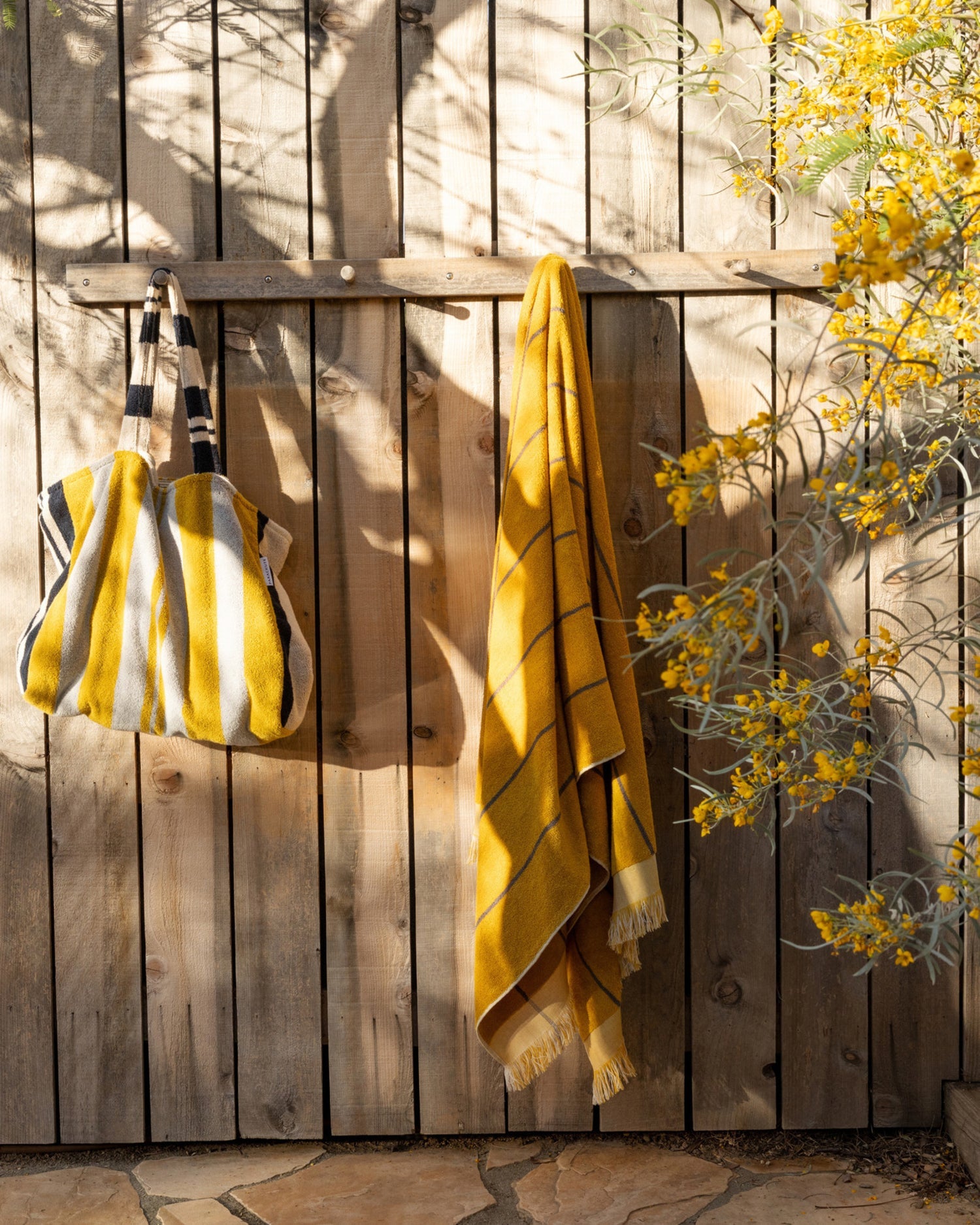 Bayside Beach Towel (Marigold with Warm Grey)