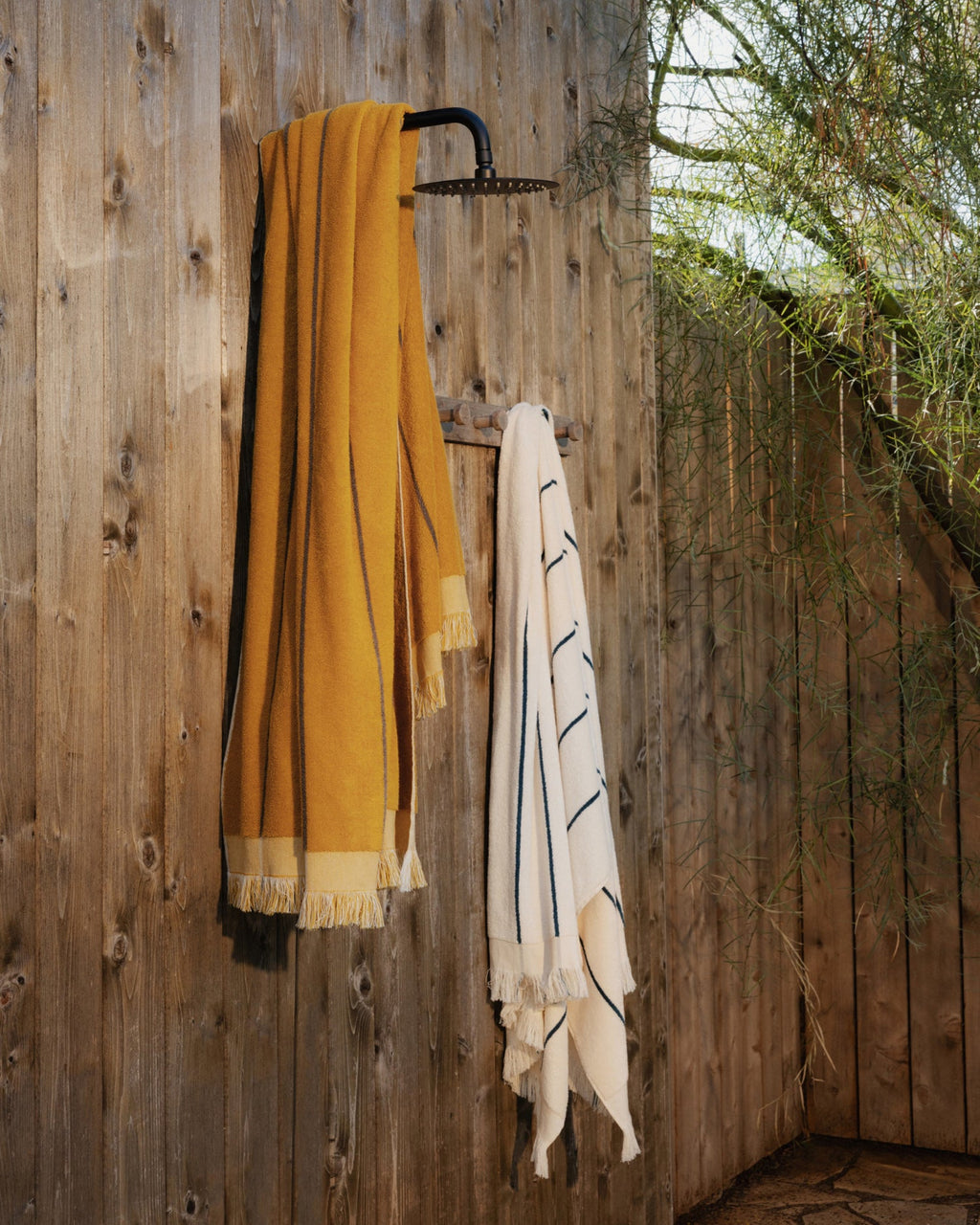 Bayside Beach Towel (Natural with Peacock)