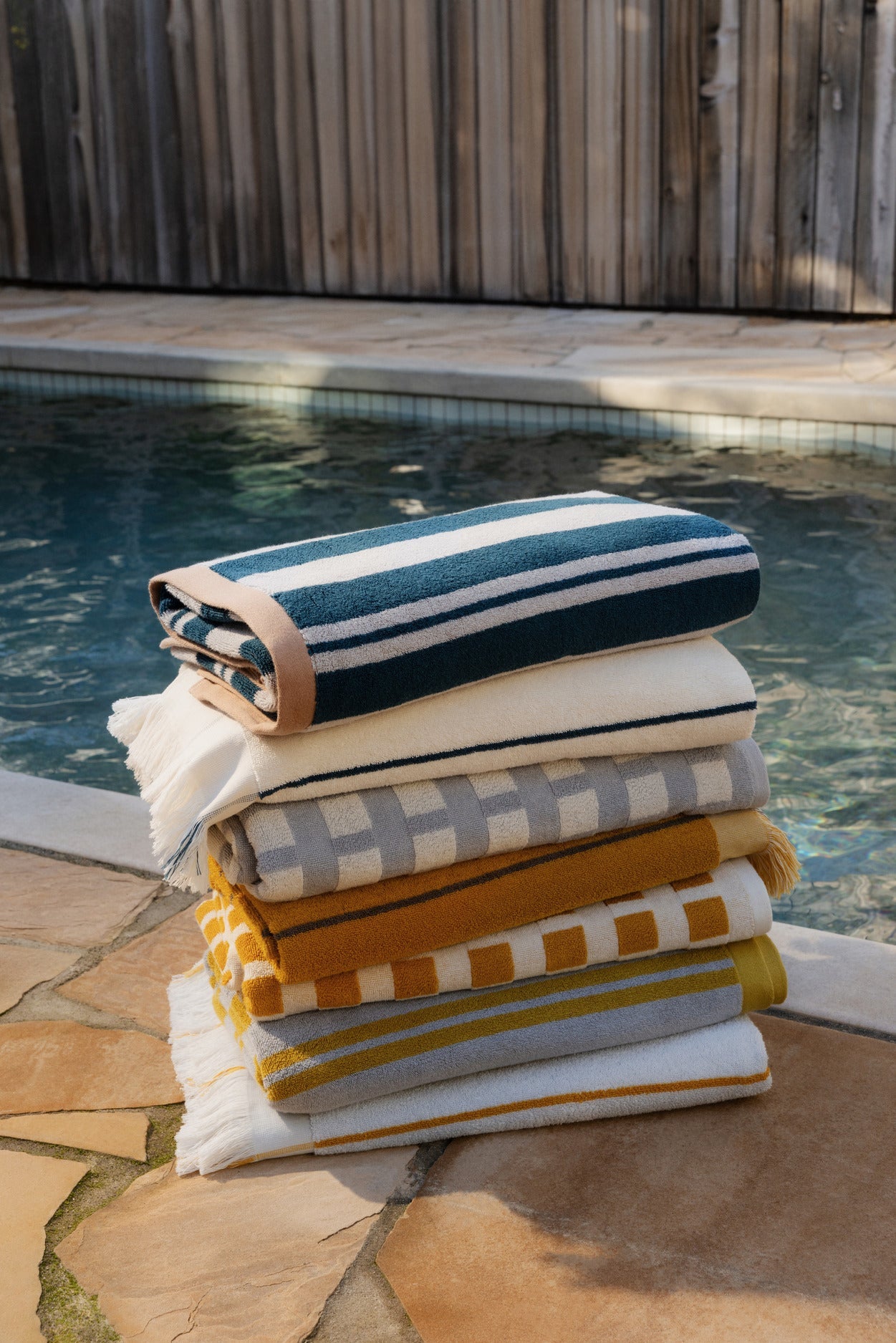 4x Bayside Beach Towel Bundle - Marigold with Warm Grey