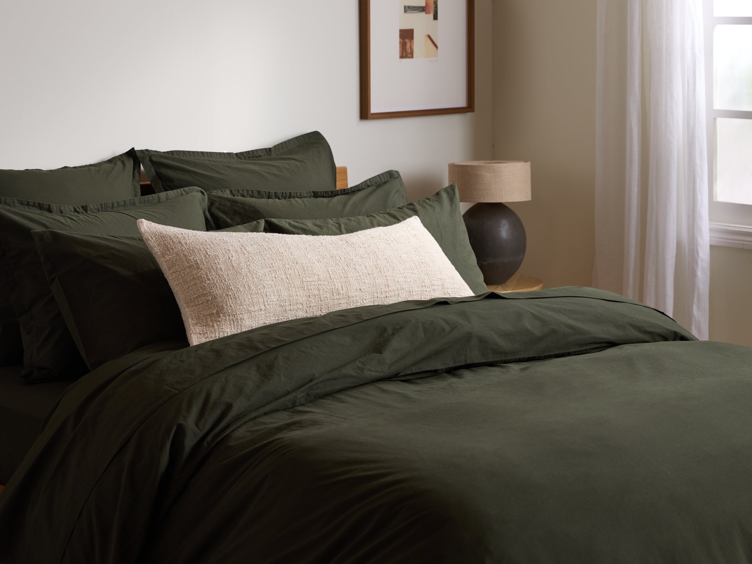 Boucle Lumbar Pillow Cover (Cream)