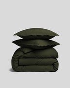 Brushed Cotton Duvet Cover Set - Evergreen K/CK