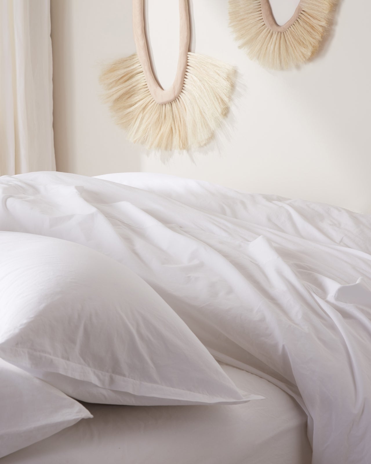 Brushed Cotton Duvet Cover Set - White TW/XL