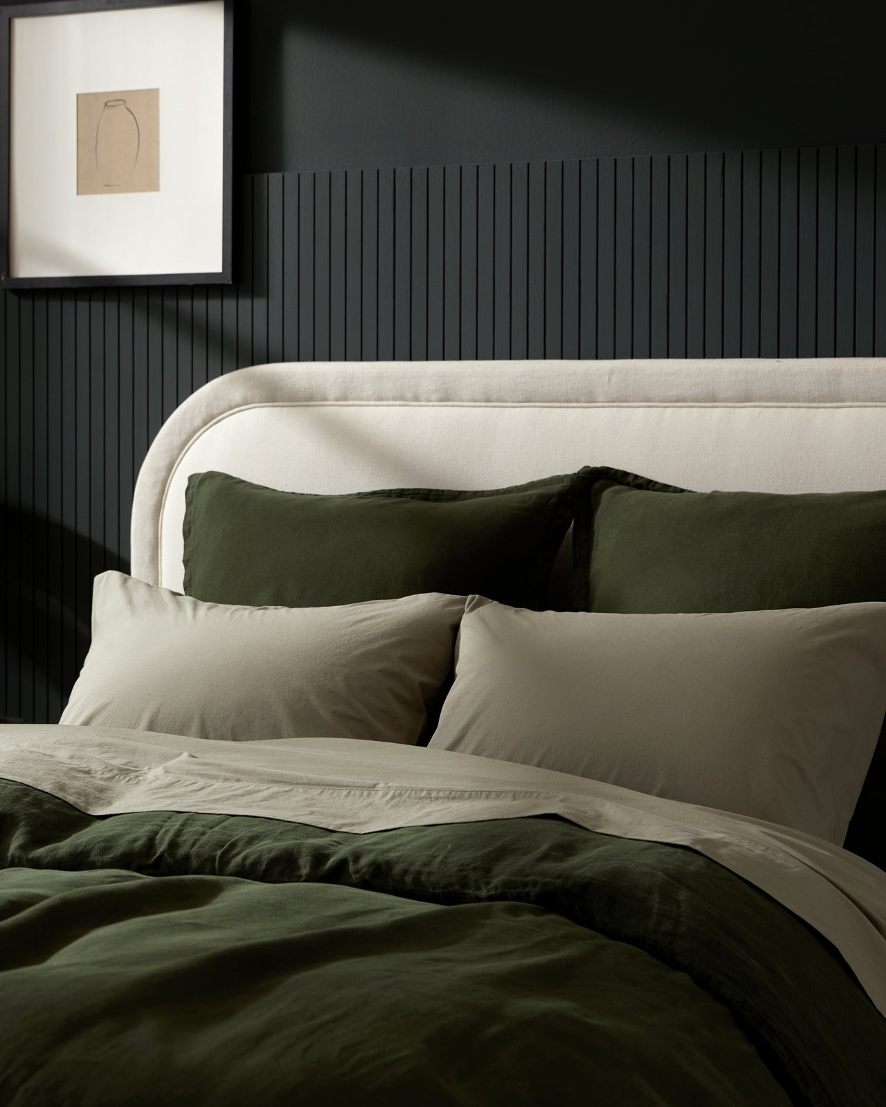 Brushed Cotton Pillowcase Set (Moss)