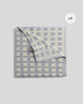 4x Capri Check Towel Bundle - Sky with Natural