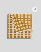 8x Capri Check Towel Bundle - Marigold with Natural