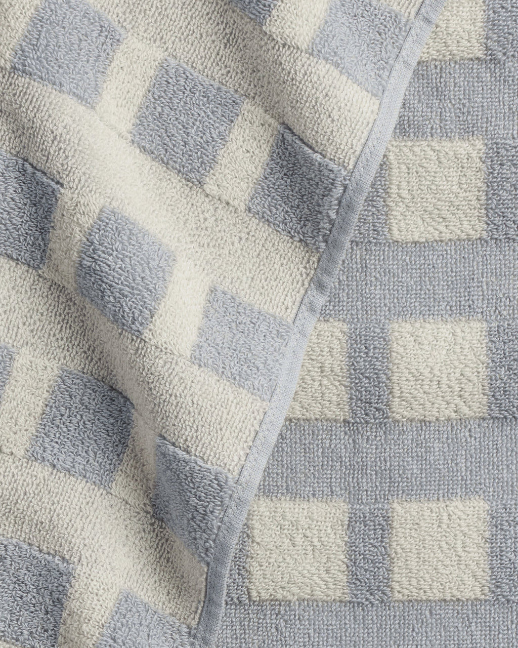 4x Capri Check Towel Bundle - Sky with Natural
