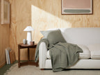 Cloud Linen Gauze Throw (Moss)