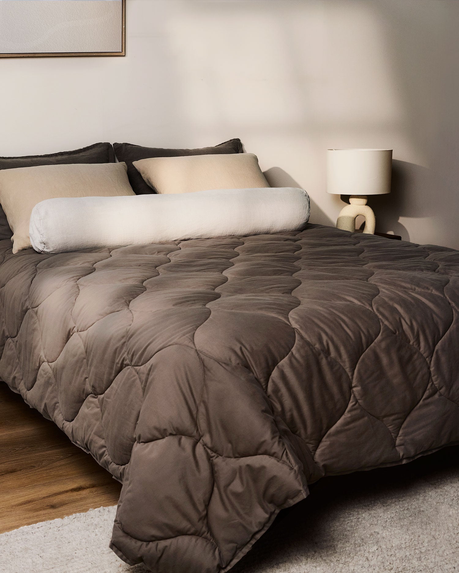 Cotton Drift Comforter (Warm Grey)