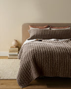 Garment Dyed Channel Quilt (Warm Grey)