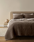 Garment Dyed Channel Sham Set (Warm Grey)
