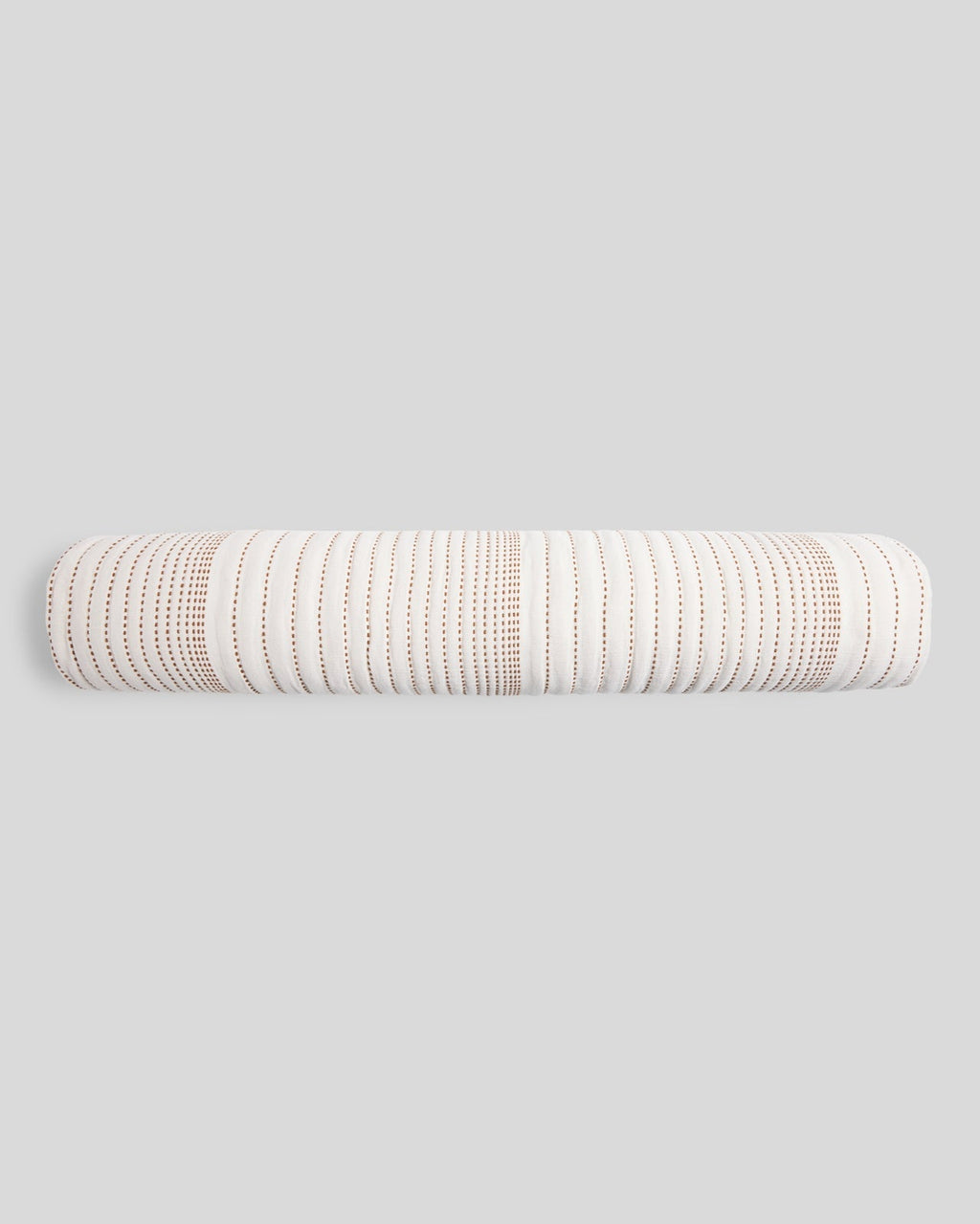 Hand Stitched Bolster Pillow Cover (Cream and Tobacco)