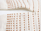 Hand Stitched Bolster Pillow Cover (Cream and Tobacco)
