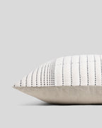 Hand Stitched Euro Pillow Cover (Ivory and Soft Black)