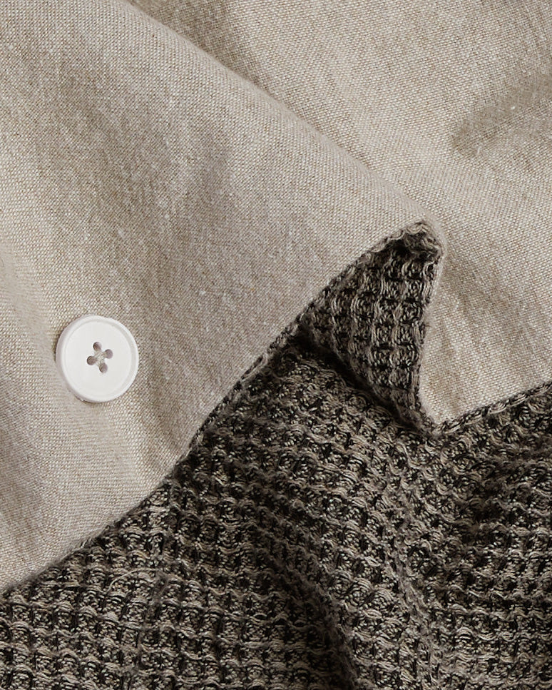 Honeycomb Duvet Cover - FINAL SALE (Soft Black and Natural)