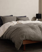 Honeycomb Duvet Cover - FINAL SALE (Soft Black and Natural)