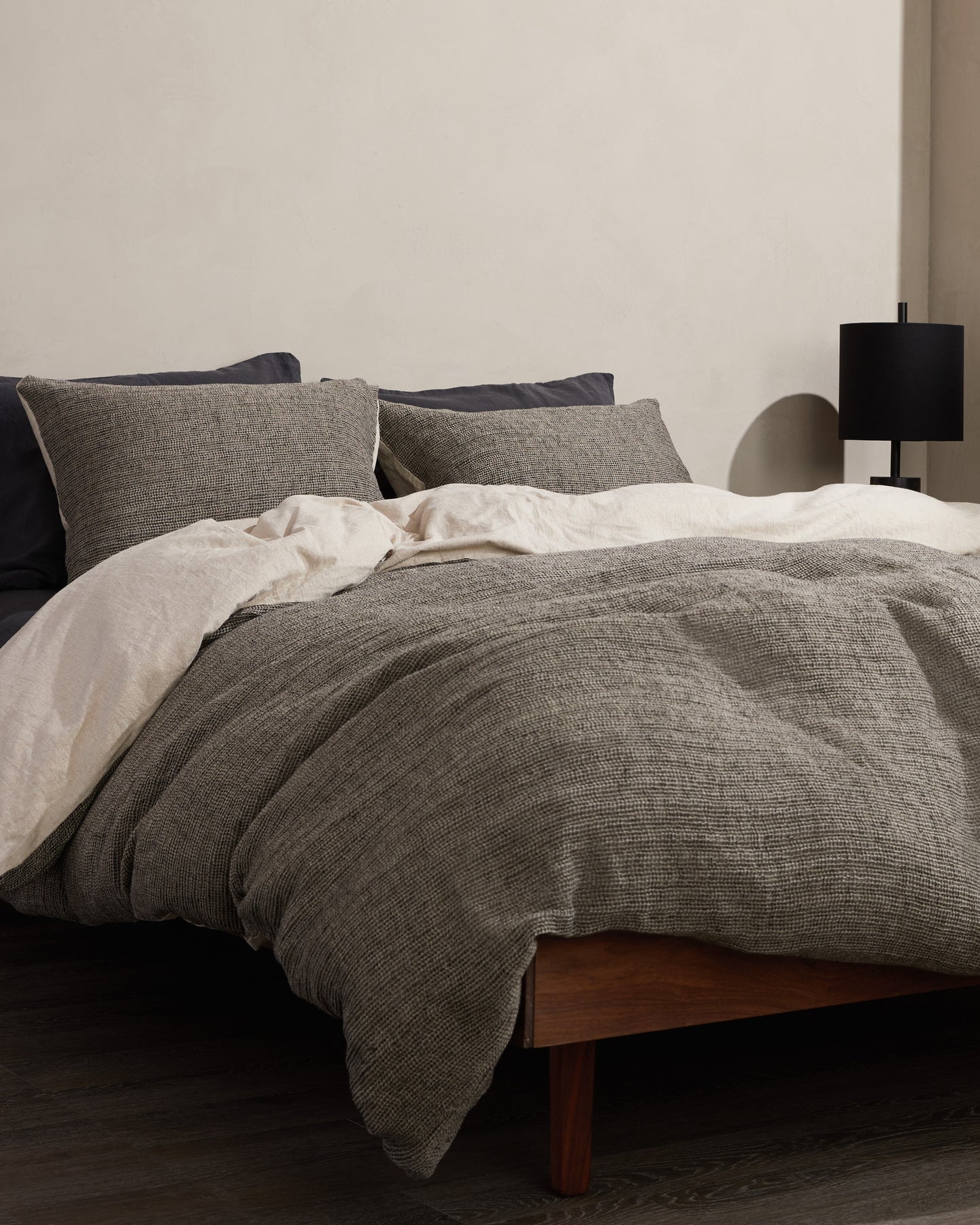 Honeycomb Duvet Cover - FINAL SALE (Soft Black and Natural)