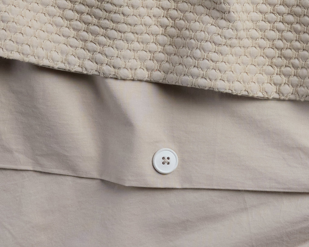 Lattice Cotton Duvet Cover (Bone)