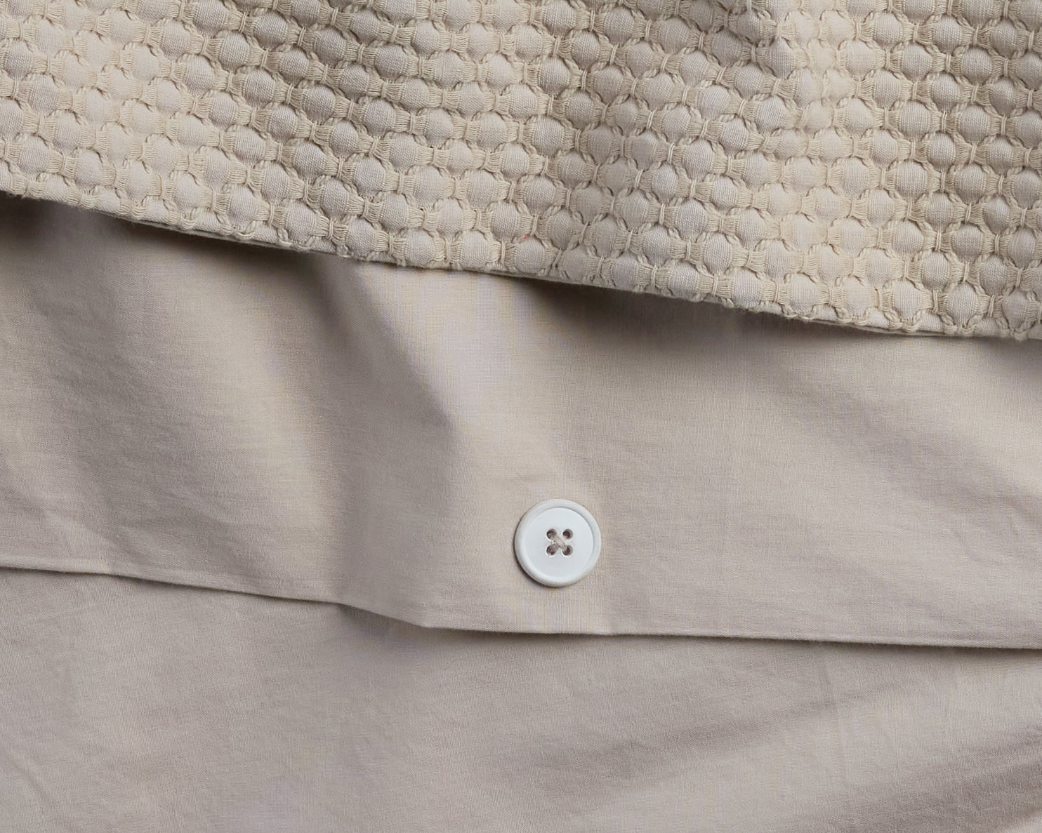 Lattice Cotton Duvet Cover (Bone)
