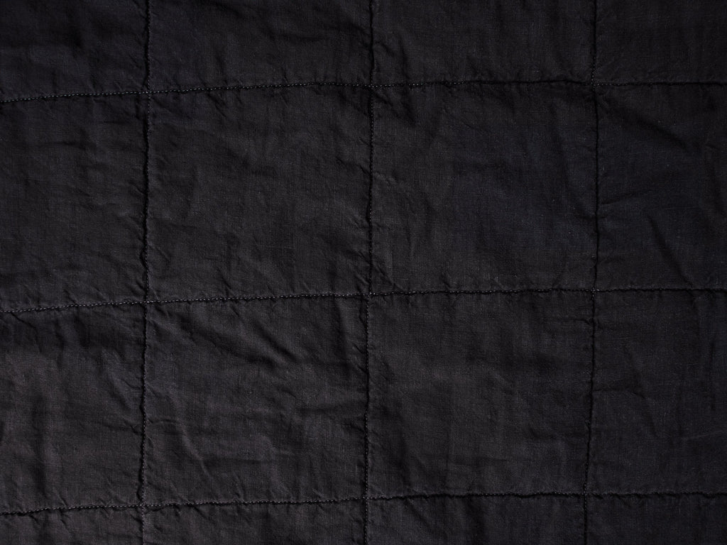 Linen Box Quilted Sham Set (Coal)