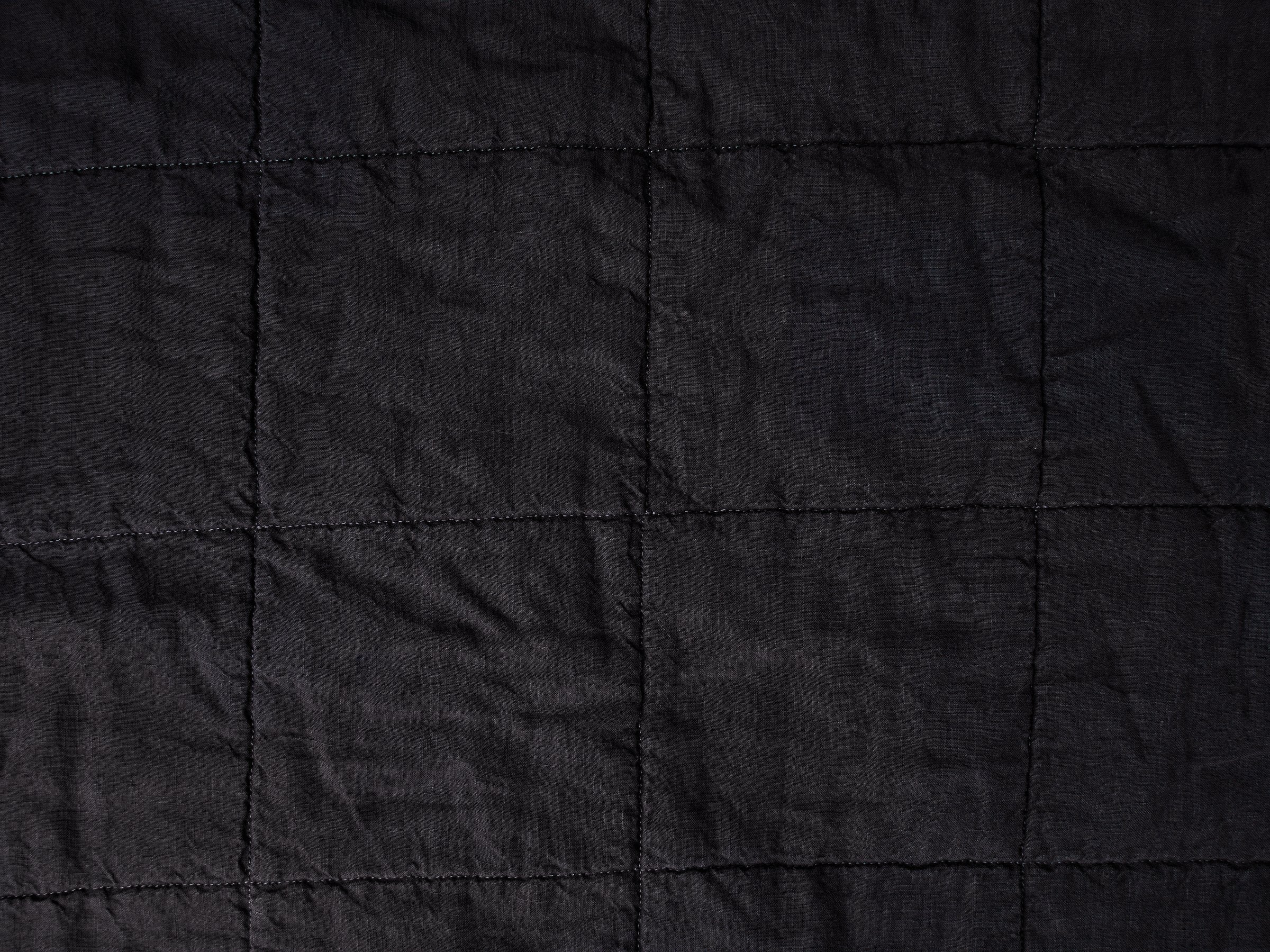 Linen Box Quilted Sham Set (Coal)