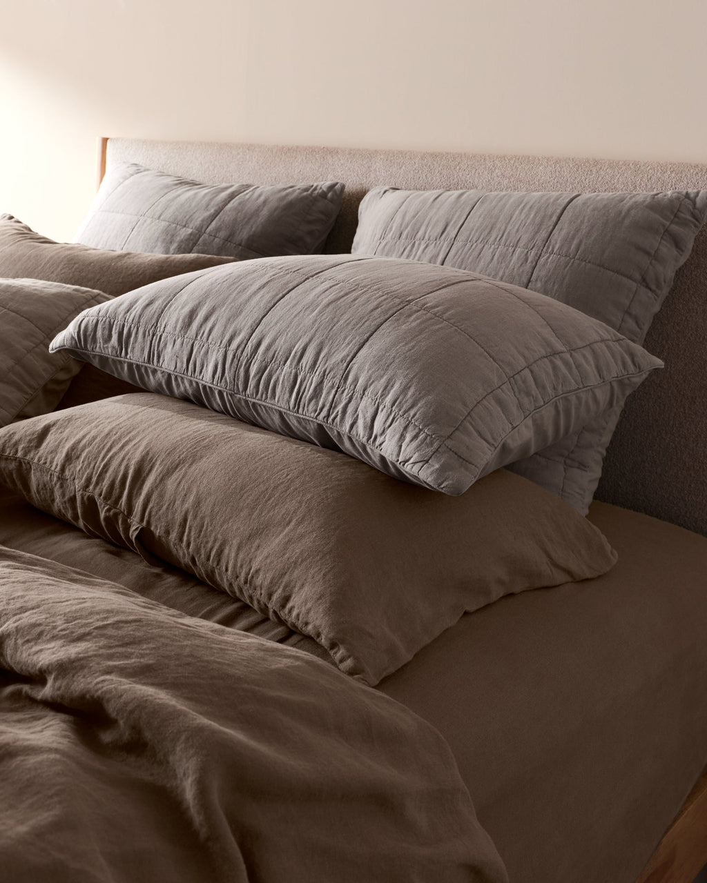 Linen Box Quilted Sham Set (Pebble)