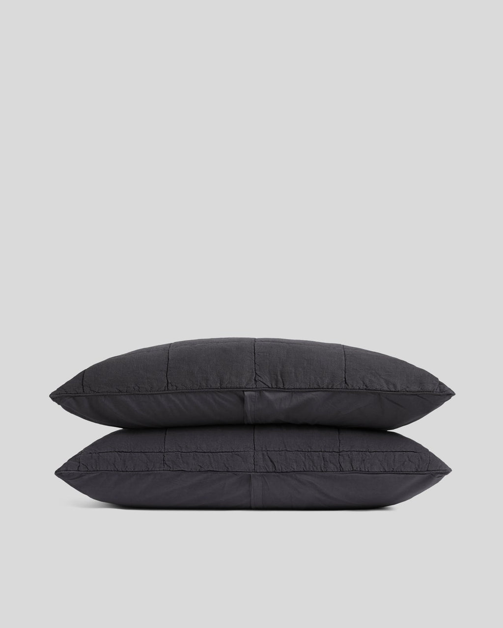 Linen Box Quilted Sham Set (Coal)