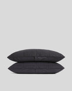 Linen Box Quilted Sham Set (Coal)