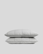 Linen Box Quilted Sham Set (Fog)