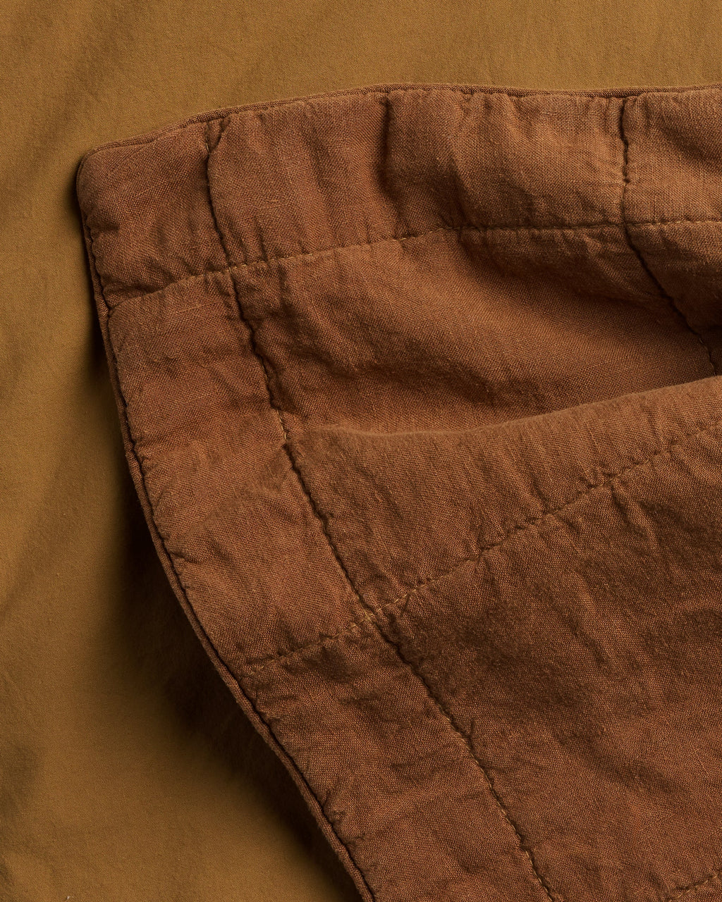 Linen Box Quilted Sham Set (Tobacco)