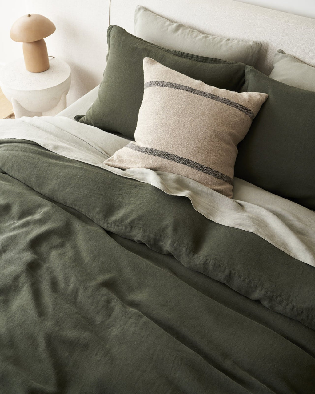 Linen Duvet Cover Set - Evergreen K/CK