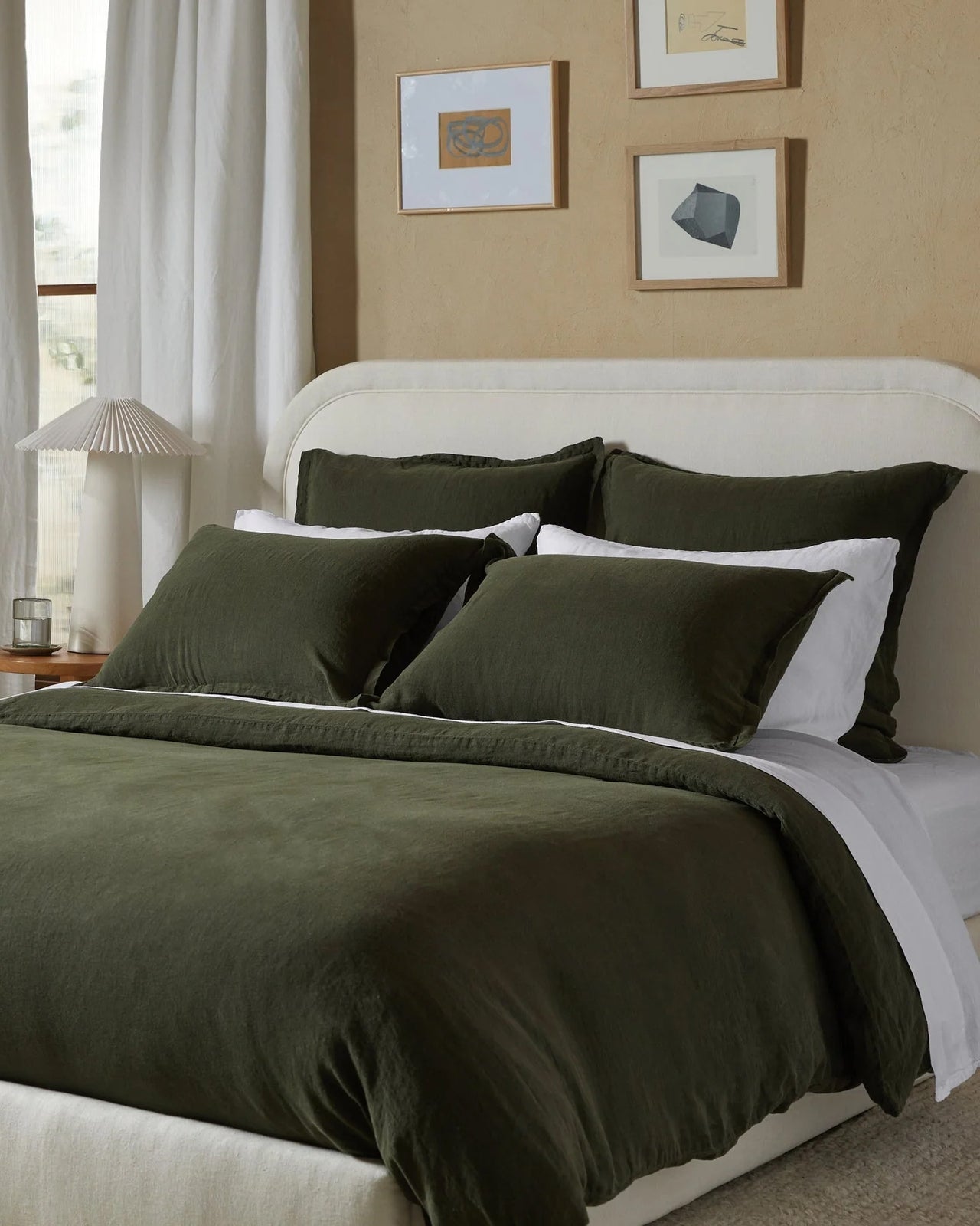 Linen Duvet Cover Set - Evergreen K/CK