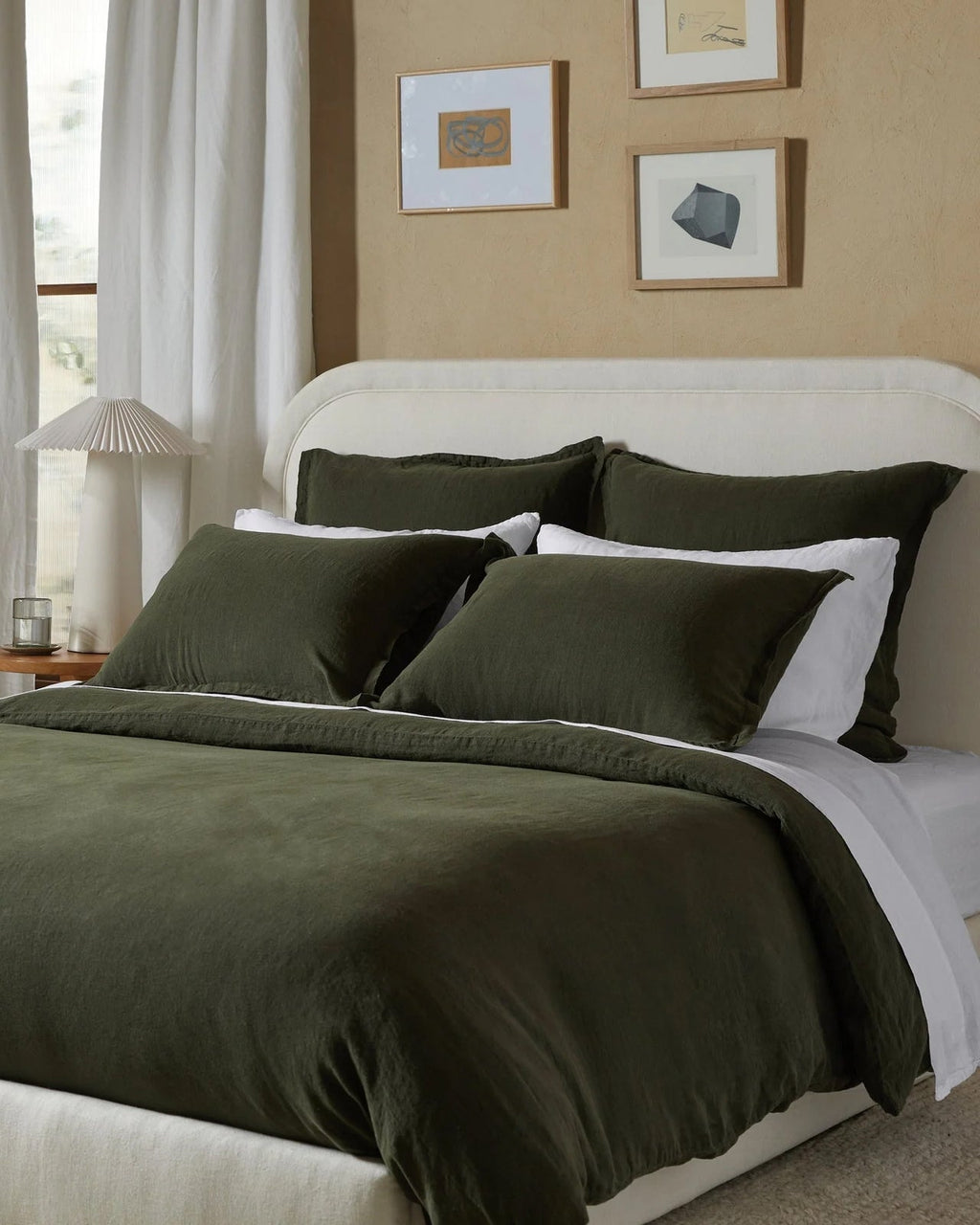 Linen Duvet Cover Set - Evergreen F/Q