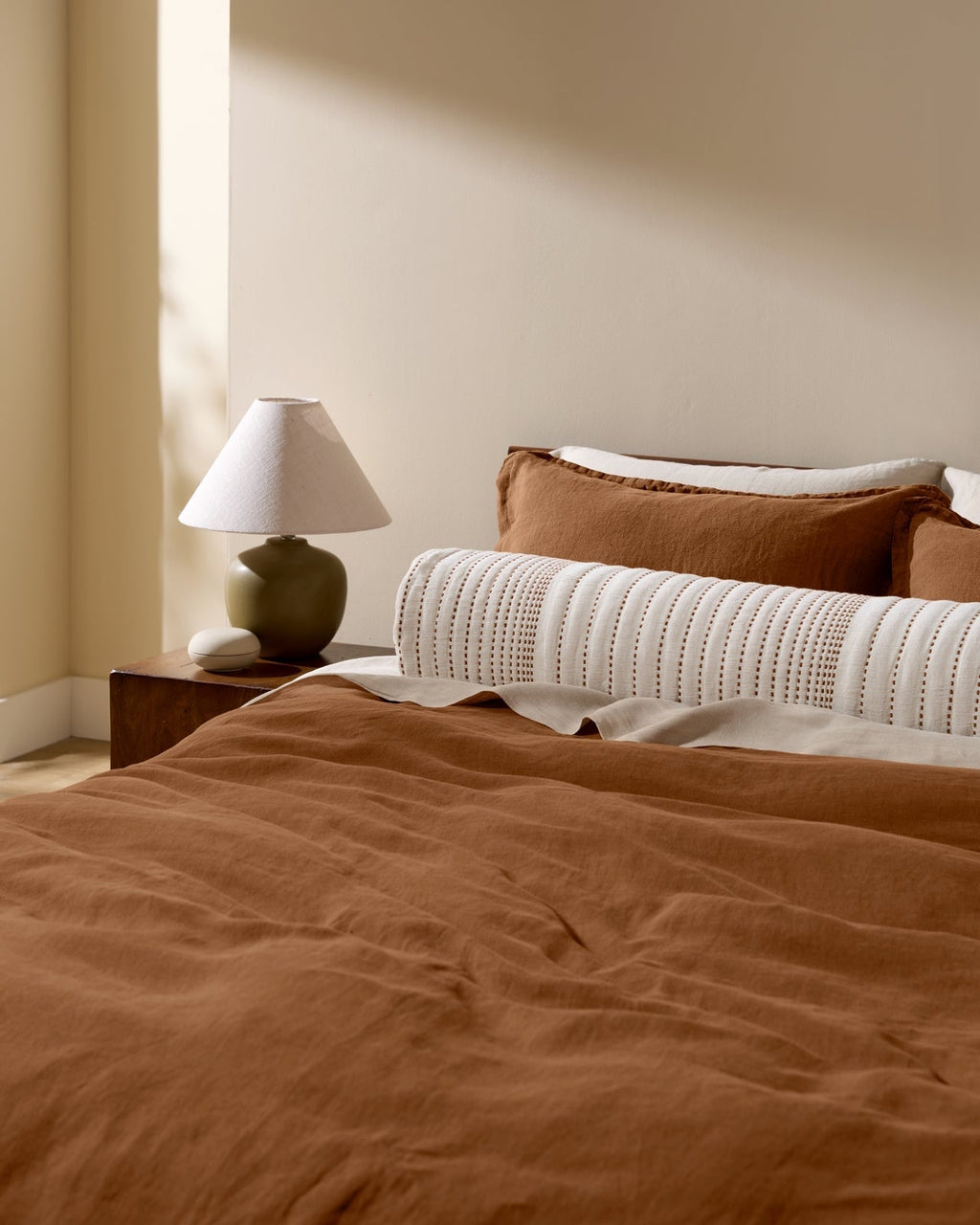 Linen Duvet Cover Set - Tobacco F/Q