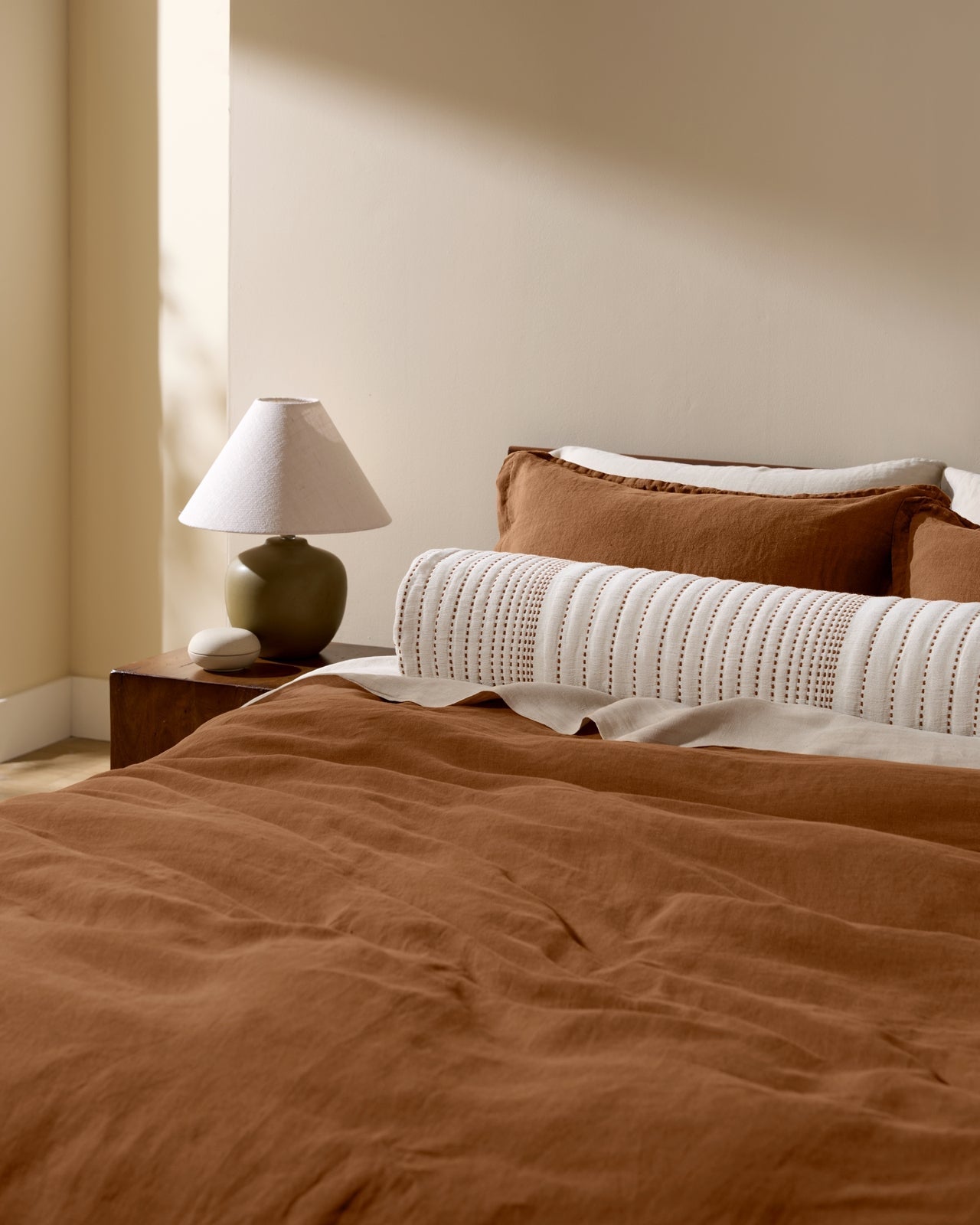 Linen Duvet Cover Set - Tobacco F/Q