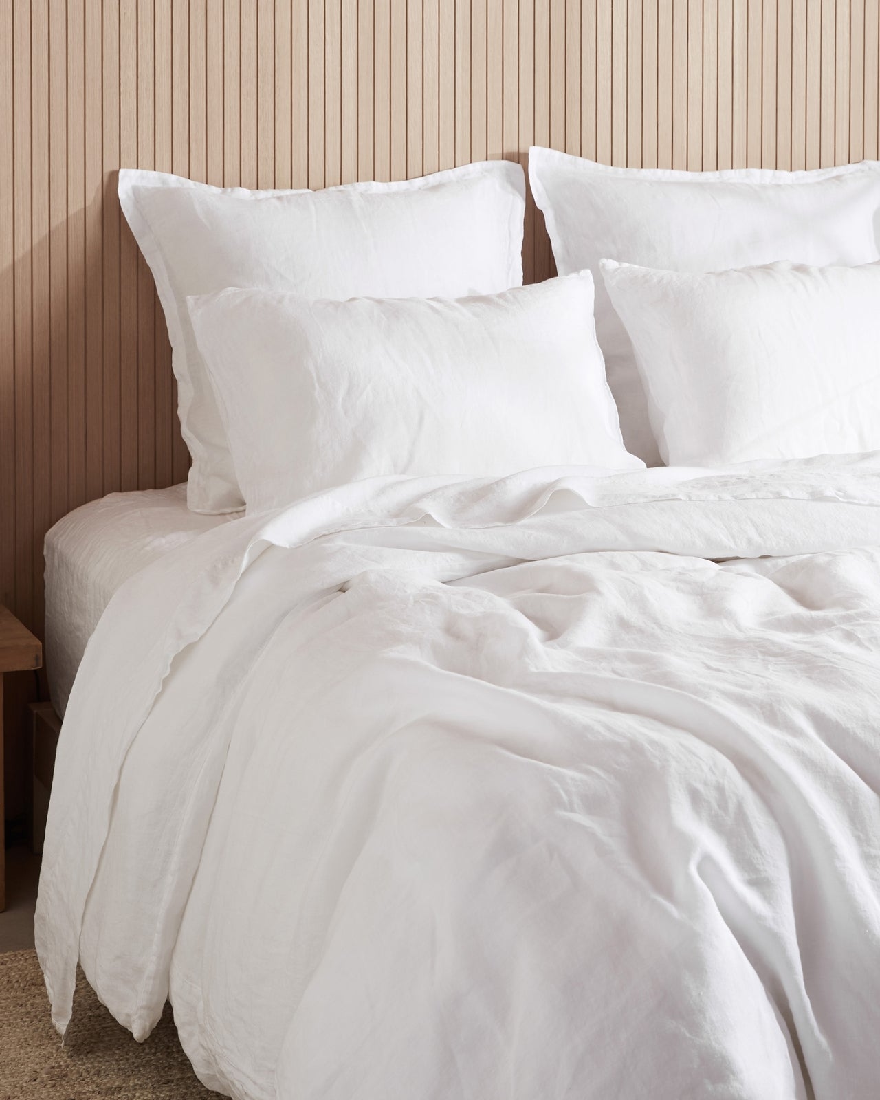 Linen Duvet Cover Set - White F/Q