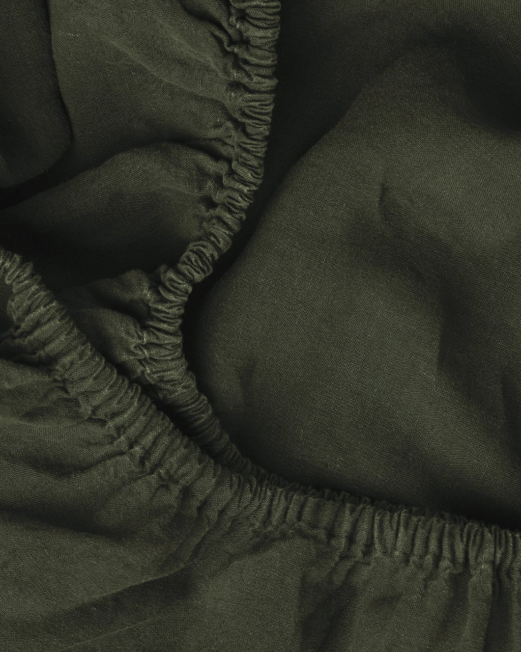 Linen Fitted Sheet (Evergreen)