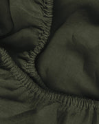 Linen Fitted Sheet (Evergreen)