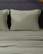 Linen Fitted Sheet (Moss)