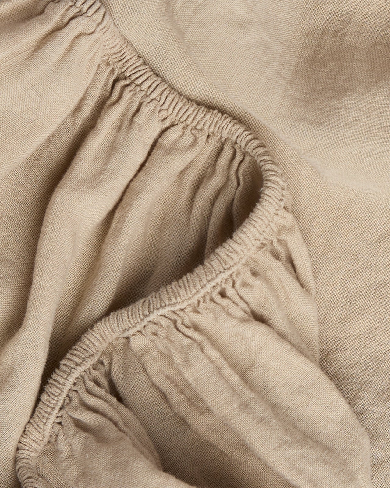 Linen Fitted Sheet (Toast)