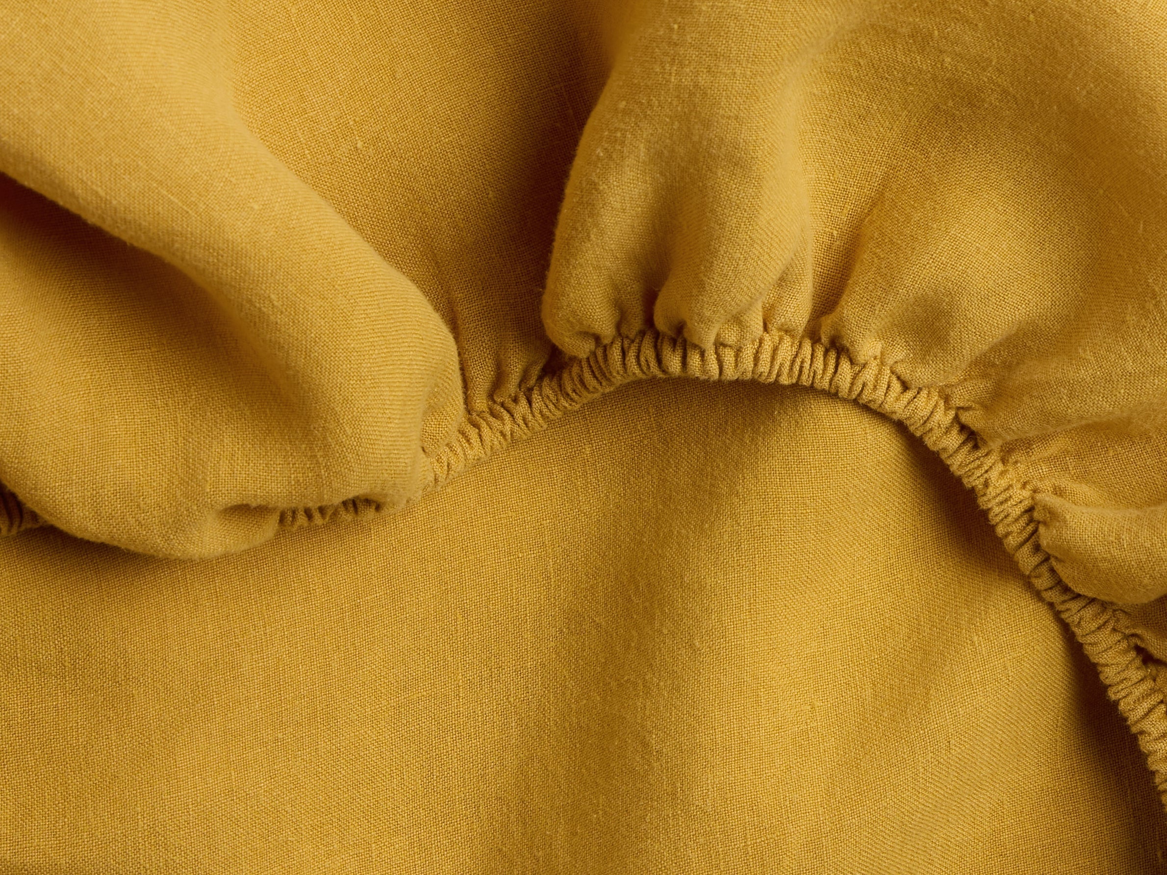 Linen Fitted Sheet - FINAL SALE (Marigold)